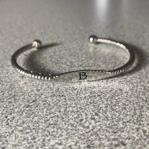 Cuff Bracelet with Initial B